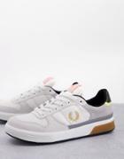 Fred Perry B1263 Leather Sneakers In Gray/gold-grey