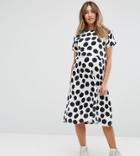 Asos Maternity Nursing Dress With Double Layer In Blurred Spot - White