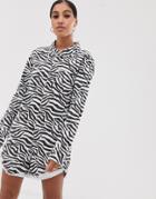 Signature 8 Zebra Print Romper-white