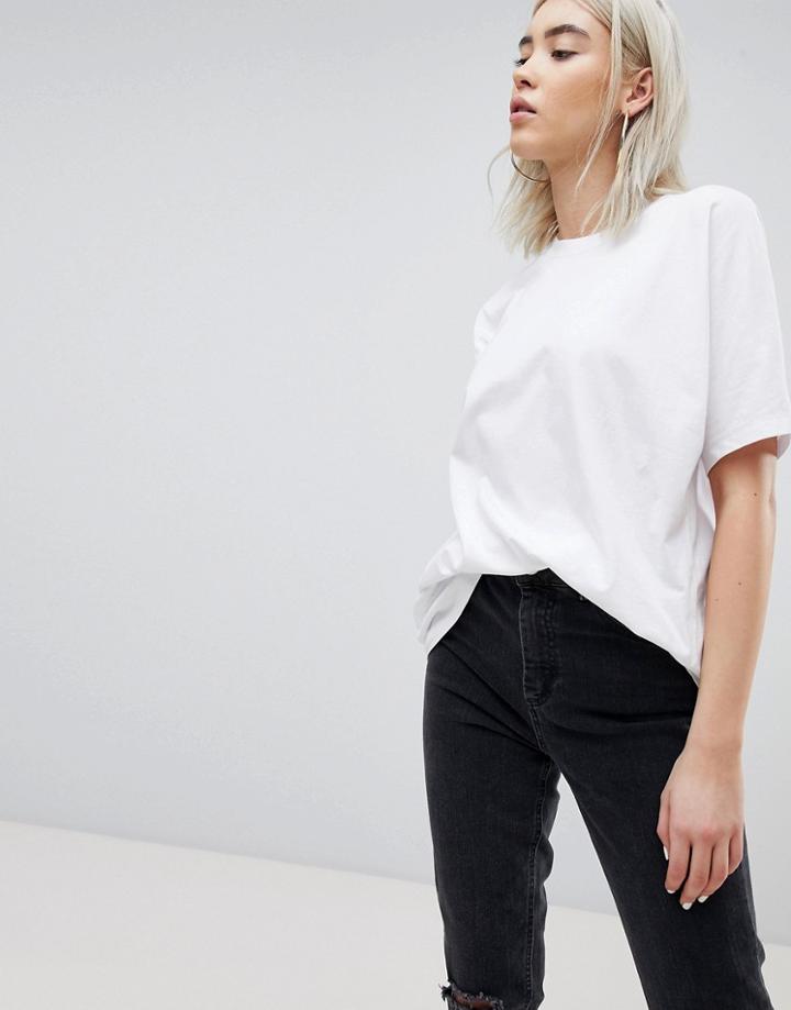 Asos Super Oversized T-shirt With Kimono Sleeve - White