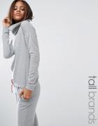 Vero Moda Tall Shimmer Roll Neck Sweatshirt - Gray
