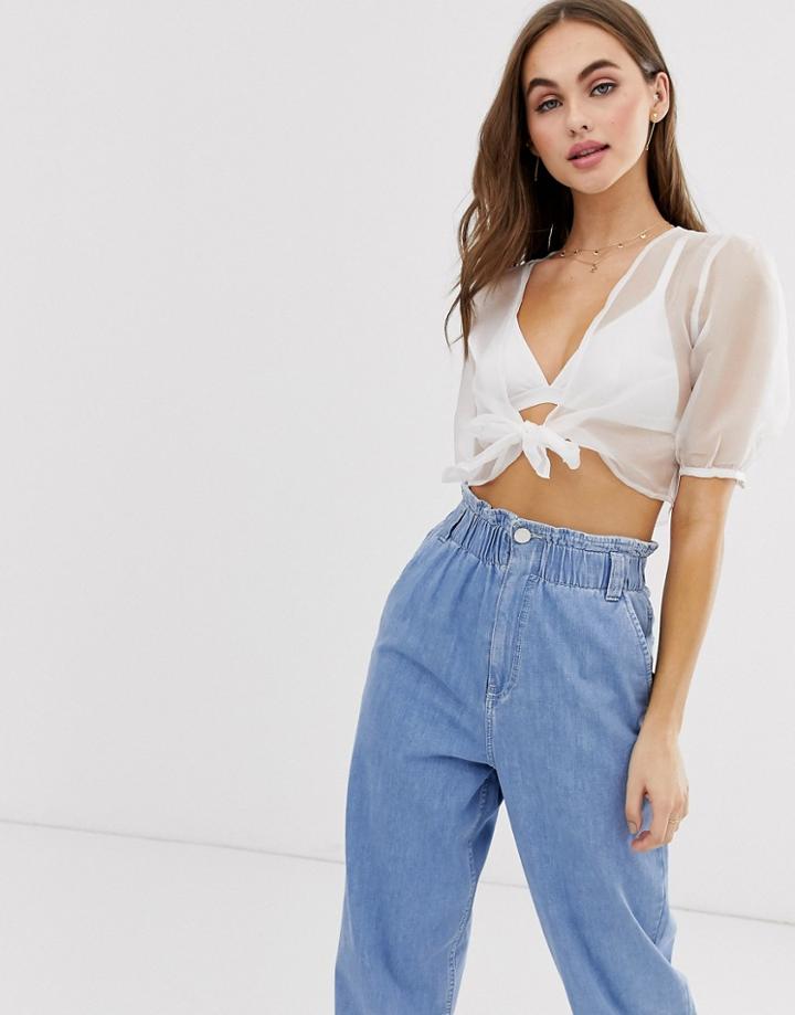 Emory Park Wrap Blouse In Sheer Organza