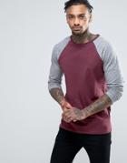 Another Influence Raglan Long Sleeve Top - Red