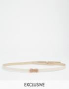 Johnny Loves Rosie Occasion Belt In Ivory With Pink Jewels - Ivory