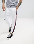 Armani Exchange Nylon Side Stripe Sweat Joggers In White - White