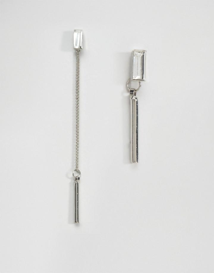 Cara Ny Asymmetric Drop Earrings - Silver