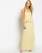 Needle & Thread Tiered Embellished Geo Maxi Dress - Yellow