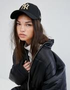 New Era Black Cap With Toggle Adjuster - Black