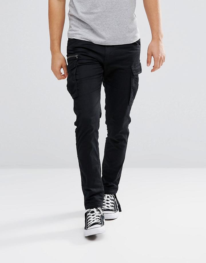 Jack & Jones Intelligence Cargo Pant With Drawstring Leg - Black