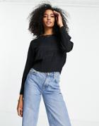 Vero Moda Aware Deep Hem Sweater In Black