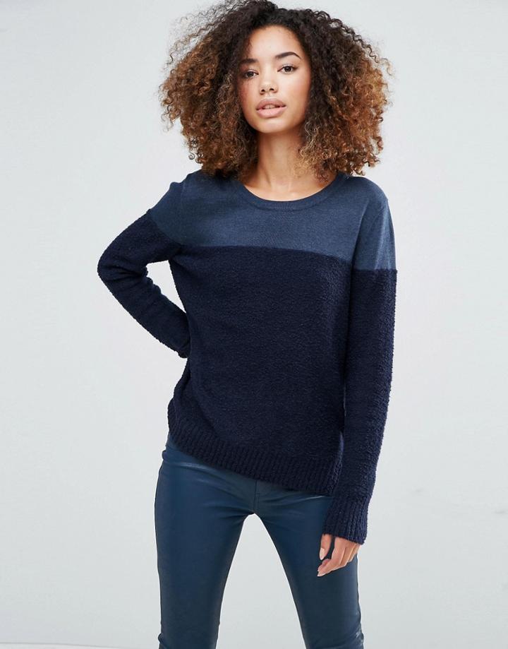 Shae Donna Block Color Sweater In Navy - Navy