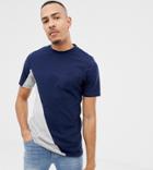Another Influence Tall Diagonal Pocket T-shirt-navy