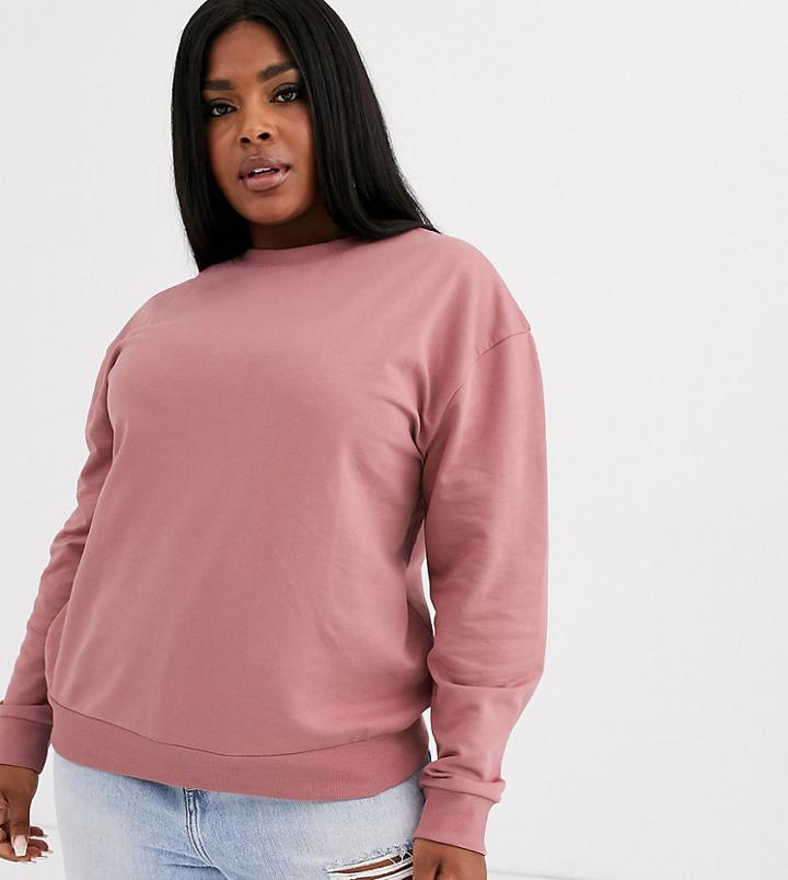 Asos Design Curve Organic Cotton Sweat In Fawn