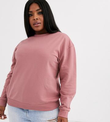 Asos Design Curve Organic Cotton Sweat In Fawn