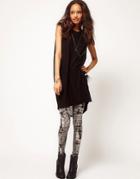 Asos Tunic With T-bar Chiffon Insert - Black