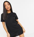 Brave Soul Petite Lennon T-shirt Dress In Black