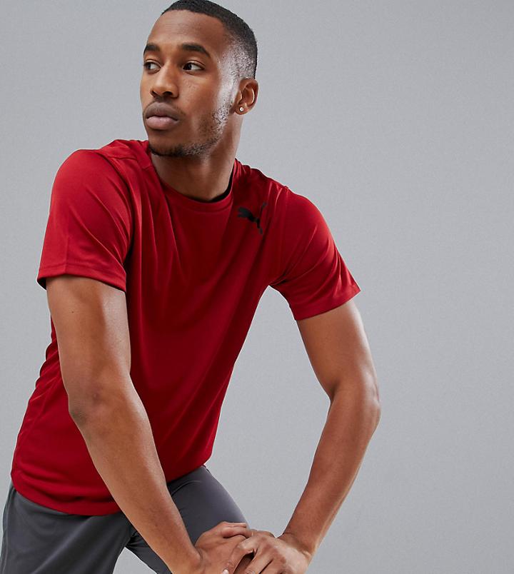 Puma Essential Short Sleeve Tee In Red - Red