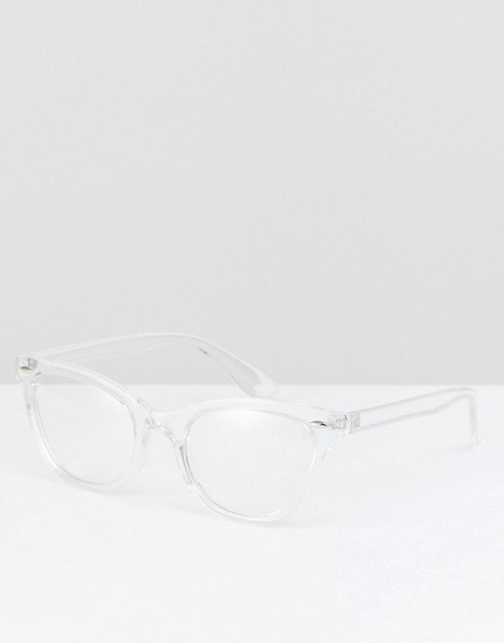 Reclaimed Vintage Inspired Round Clear Lens Glasses In Clear - Clear