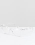 Reclaimed Vintage Inspired Round Clear Lens Glasses In Clear - Clear
