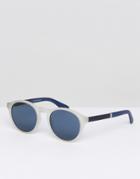 Tommy Hilfiger Round Sunglasses In Clear/blue - Clear