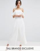 True Decadence Tall Pleated Awkward Length Culottes - Cream