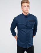 Jack & Jones Core Shirt With Military Pocket And Webbing In Slim Fit -