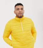 Pull & Bear Lightweight Overhead Quilted Jacket In Yellow - Yellow