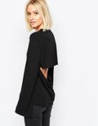 Weekday Top With Open Back Detail - Black