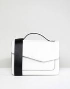 Park Lane Asymmetric Crossbody Bag With Webbing Strap - White