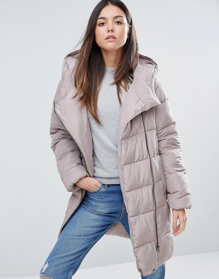 Warehouse Hooded Padded Coat - Beige