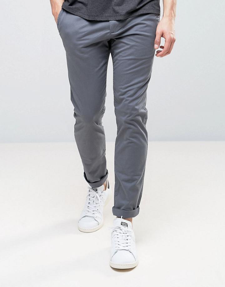 Abercrombie & Fitch Super Skinny Stretch Chino In Dark Gray - Gray