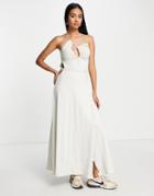 Weekday Cutout Detail Dress In Cream-neutral