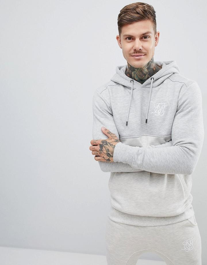 Siksilk Cut And Sew Hoodie In Gray - Gray
