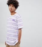 Puma Organic Cotton Retro Stripe T-shirt In Purple Exclusive To Asos - Purple