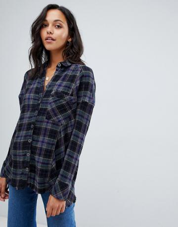 Free People Juniper Ridge Check Shirt-black