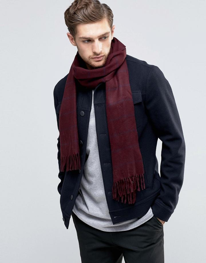 Ted Baker Scarf Windowpane Check - Blue