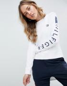 Tommy Hilfiger Logo Sleeve Sweatshirt - White