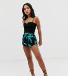 Brave Soul Petite Printed Shorts-black