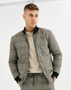 Native Youth Wicker Plaid Bomber Two-piece-brown