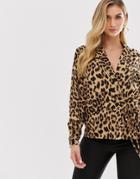 Unique21 Leopard Wrap Blouse - Multi