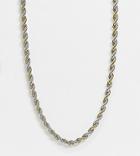 Asos Design Curve Necklace In 7mm Rope Chain In Mixed Metals-multi