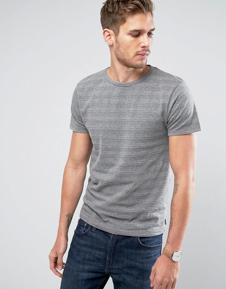 Bellfield Stripe Jacquard T-shirt - Gray