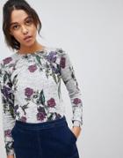 Oasis Floral Knitted Sweater - Navy
