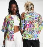 Collusion Unisex Alien Print Beach Shirt In Multi