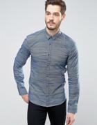 Hugo By Hugo Boss Ero 3 Shirt Geo Print Slim Fit In Navy - Navy