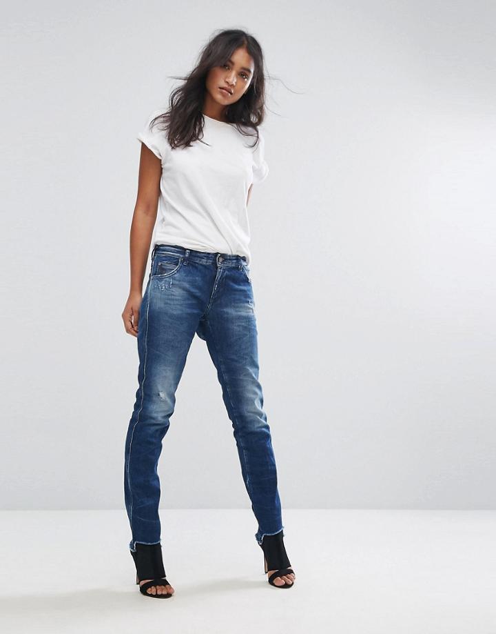 Replay Girlfriend Jean With Step Hem - Blue