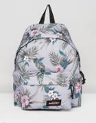 Eastpak Padded Pak R Backpack In Gray Hawaiian Floral Print - Multi