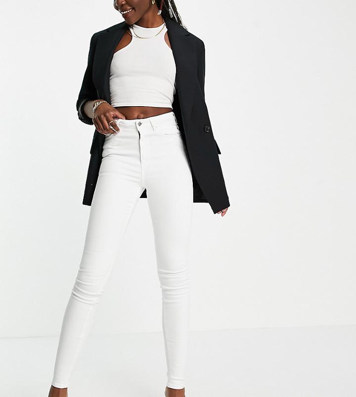 Asos Design Tall High Rise Ridley 'skinny' Jeans In Optic White