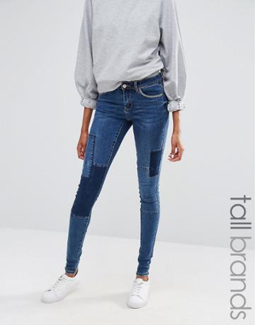 Vero Moda Tall Patchwork Jeans - Blue