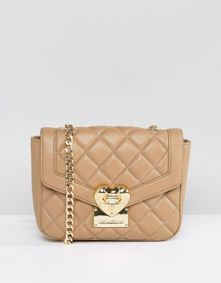 Love Moschino Quilted Cross Body Bag - Beige